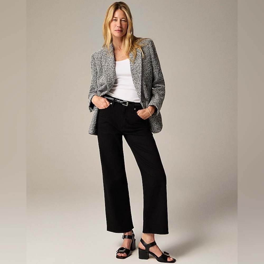 NWT J.Crew Slim-wide jean Black Size 32 Preppy Fall 2024 Stretch High Rise